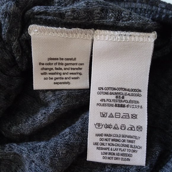 NWT We The Free South Side Thermal Waffle Knit Batwing Sleeve Black Gray Size S - Picture 8 of 10